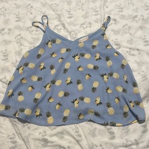 Blue pineapple tank top